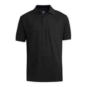 Men's Edwards Soft Touch Pique Polo with Front Pocket - Black - XL - #1505